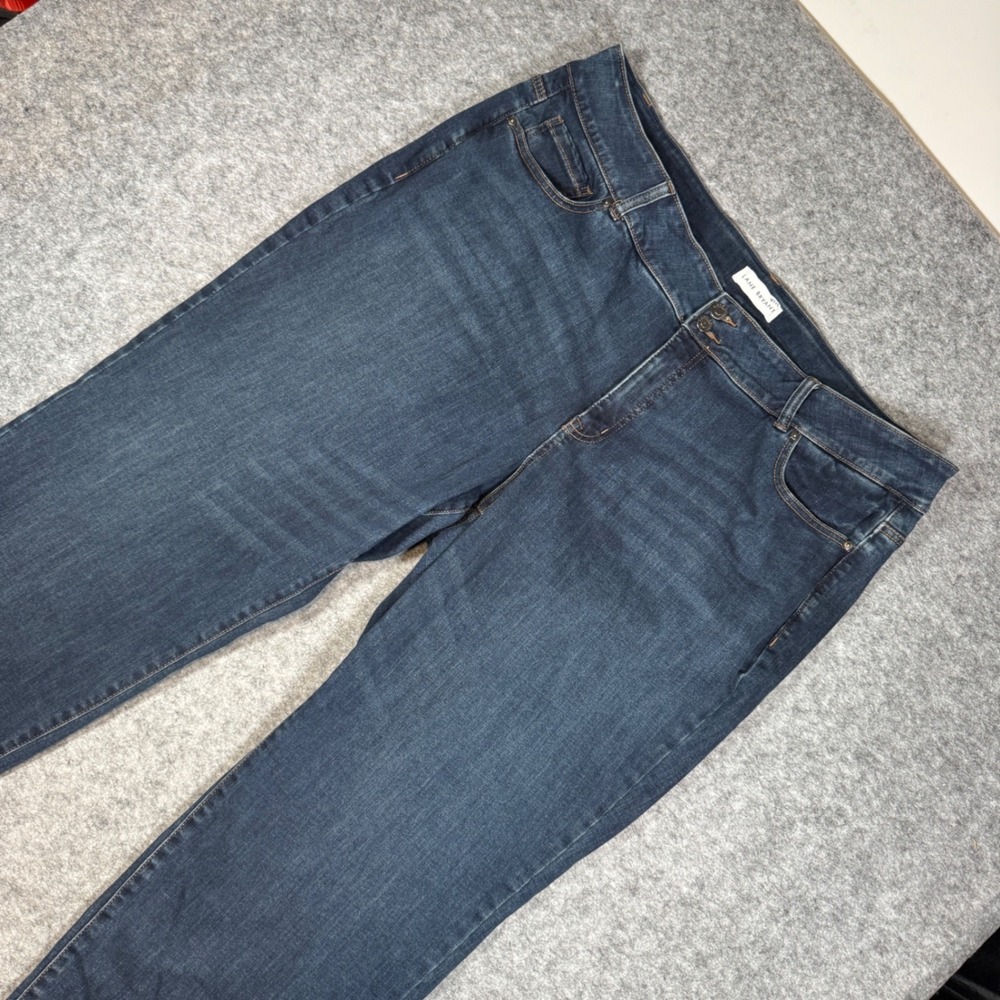 Lane‎ Bryant Womens 24R High Rise Straight Leg Jeans Dark Wash Tighter Tummy